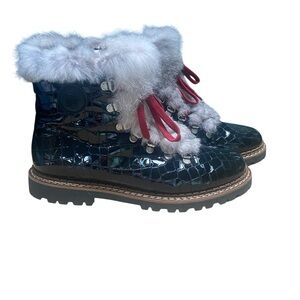 Ammann Splugen Winter Boot with Real Fur Color Black Croc Size 39